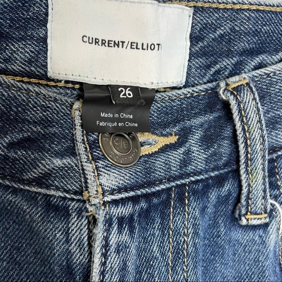 Current/Elliott The Vintage 1 Year Worn Rig Leg Cropped Jeans - Picture 7 of 8